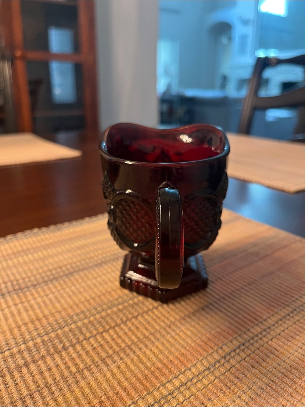 Avon “Cape Cod” Ruby Red Vintage-Style Glass Creamer - Picture 4 of 6